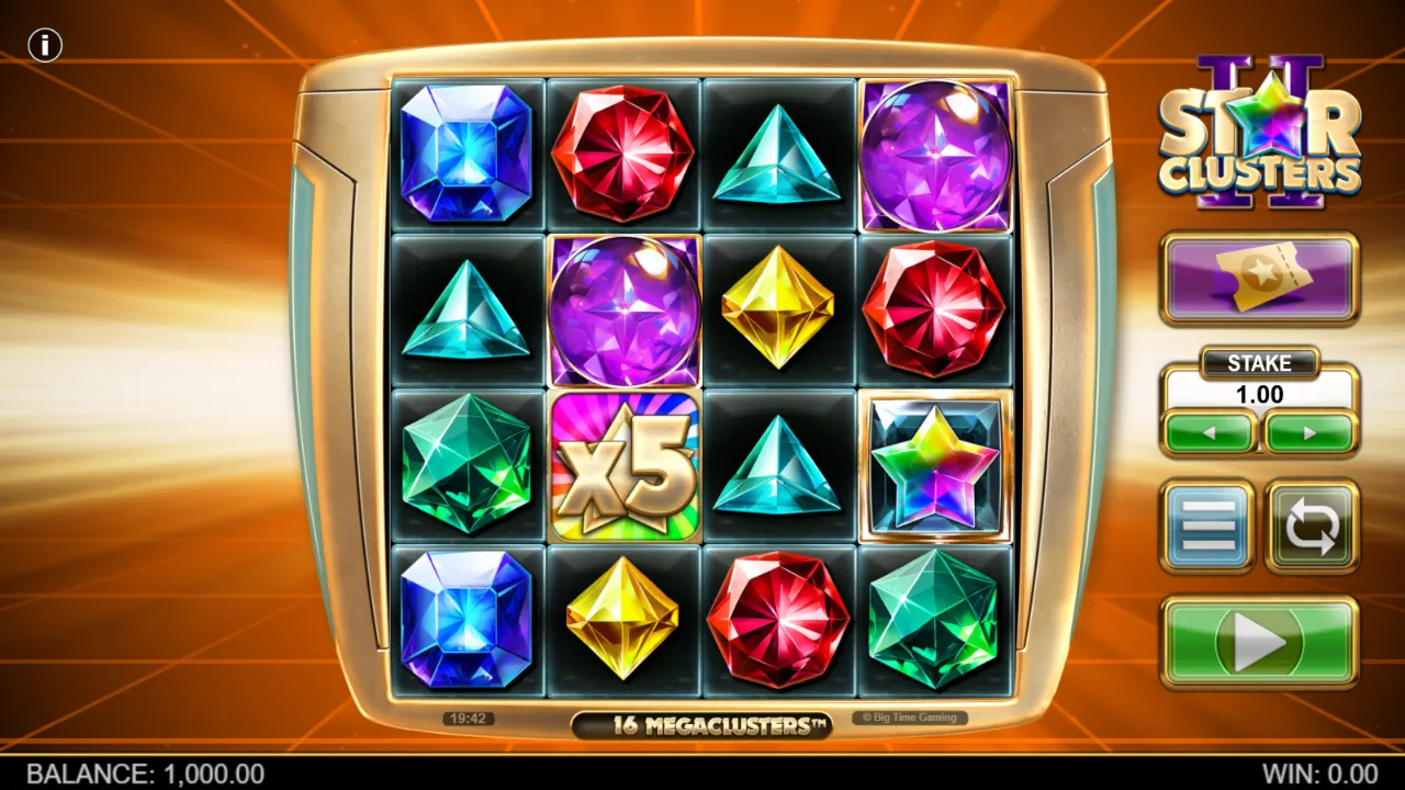 Игровой экран космического слота Star Clusters 2